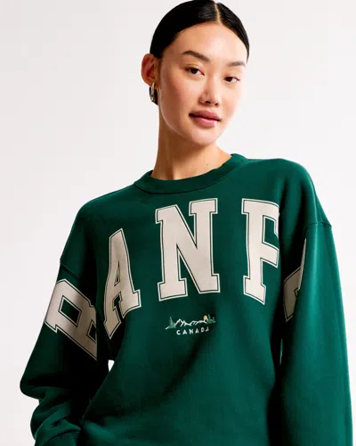 Abercrombie & Fitch Ski Destination Sunday Crew In Green