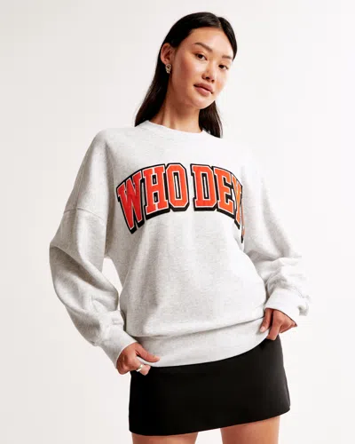 Abercrombie & Fitch Cincinnati Bengals Graphic Oversized Sunday Crew In White