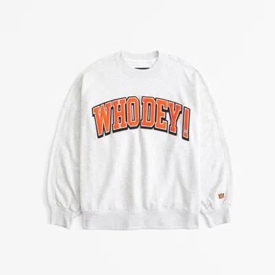 Abercrombie & Fitch Cincinnati Bengals Graphic Oversized Sunday Crew In White