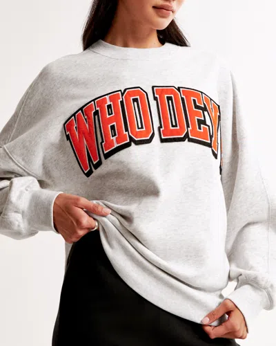 Abercrombie & Fitch Cincinnati Bengals Graphic Oversized Sunday Crew In White