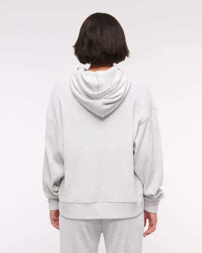 Abercrombie & Fitch Lounge Cozy Rib Hoodie In Black
