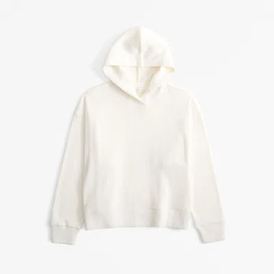 Abercrombie & Fitch Lounge Cozy Rib Hoodie In White