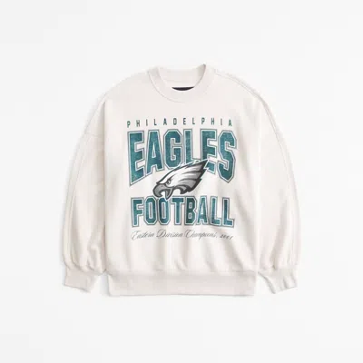 Abercrombie & Fitch Philadelphia Eagles Graphic Oversized Sunday Crew In Neutral