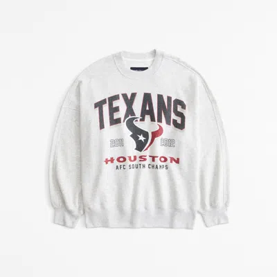 Abercrombie & Fitch Houston Texans Graphic Oversized Sunday Crew In Gray