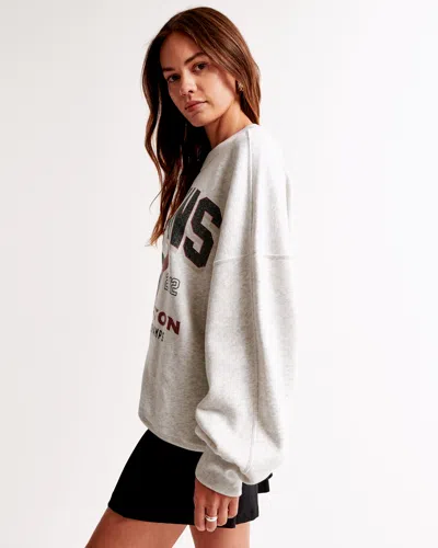 Abercrombie & Fitch Houston Texans Graphic Oversized Sunday Crew In Gray