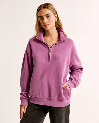 Abercrombie & Fitch Sunday Half-zip In Purple