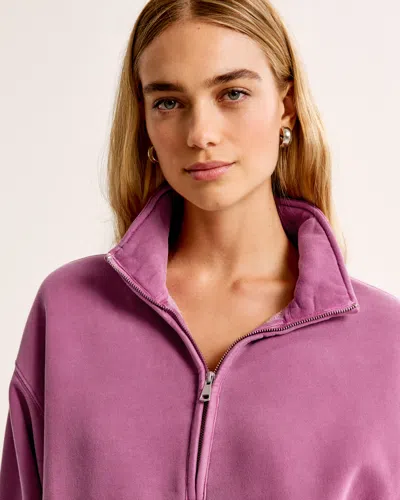Abercrombie & Fitch Sunday Half-zip In Purple