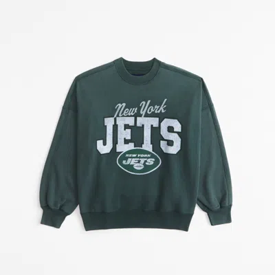 Abercrombie & Fitch New York Jets Graphic Oversized Sunday Crew