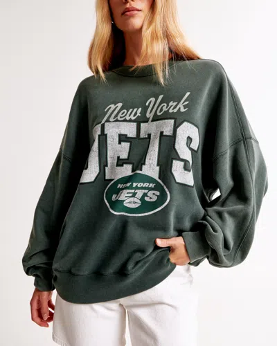 Abercrombie & Fitch New York Jets Graphic Oversized Sunday Crew
