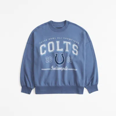 Abercrombie & Fitch Indianapolis Colts Graphic Oversized Sunday Crew In Blue