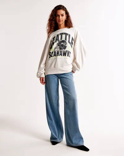 Abercrombie & Fitch Seattle Seahawks Graphic Oversized Sunday Crew