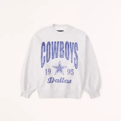 Abercrombie & Fitch Dallas Cowboys Graphic Oversized Sunday Crew In Neutral