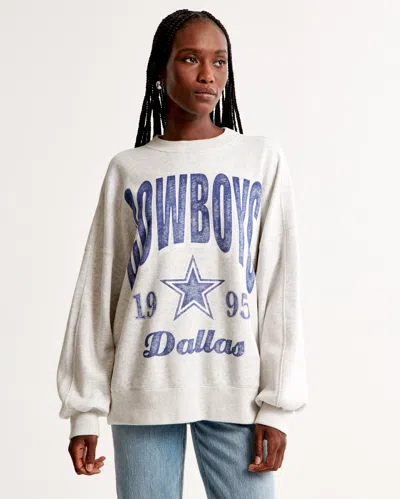 Abercrombie & Fitch Dallas Cowboys Graphic Oversized Sunday Crew In Neutral