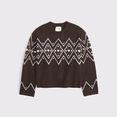 Abercrombie & Fitch The A&f Madeline Crew Sweater In Brown