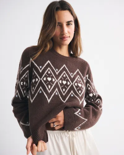 Abercrombie & Fitch The A&f Madeline Crew Sweater In Brown