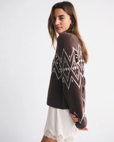 Abercrombie & Fitch The A&f Madeline Crew Sweater In Brown