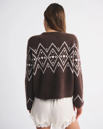 Abercrombie & Fitch The A&f Madeline Crew Sweater In Brown