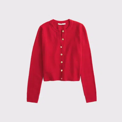 Abercrombie & Fitch Shrunken Crew Cardigan In Neutral