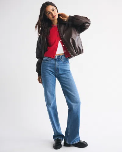 Abercrombie & Fitch Shrunken Crew Cardigan In Neutral