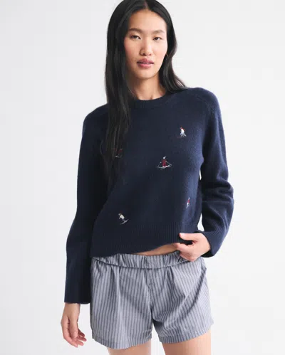 Abercrombie & Fitch The A&f Madeline Crew Sweater In Purple