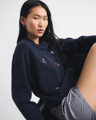 Abercrombie & Fitch The A&f Madeline Crew Sweater In Purple