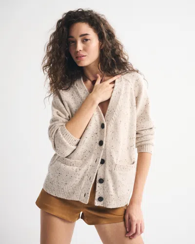Abercrombie & Fitch Dad V-neck Cardigan In Neutral