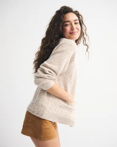 Abercrombie & Fitch Dad V-neck Cardigan In Neutral