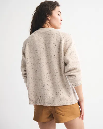 Abercrombie & Fitch Dad V-neck Cardigan In Neutral