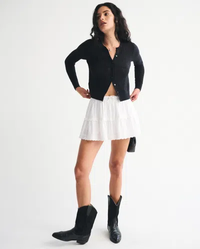 Abercrombie & Fitch Floral Open-stitch Cardigan In Neutral