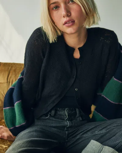 Abercrombie & Fitch Floral Open-stitch Cardigan In Neutral