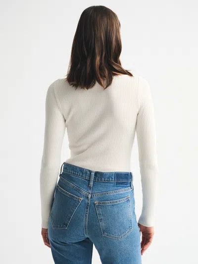 Abercrombie & Fitch Hardware Keyhole Long-sleeve Sweater Top In Blue