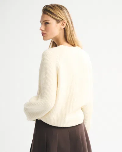 Abercrombie & Fitch Dad Lace-up Crew Sweater In Brown