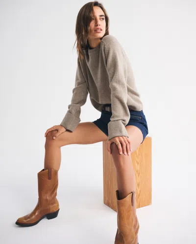 Abercrombie & Fitch The A&f Madeline Crew Sweater In Brown