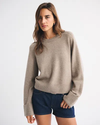 Abercrombie & Fitch The A&f Madeline Crew Sweater In Brown