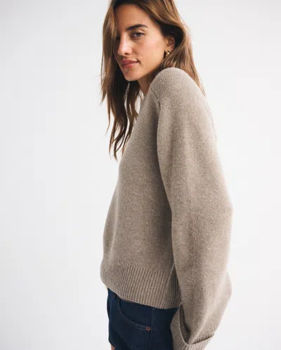 Abercrombie & Fitch The A&f Madeline Crew Sweater In Brown