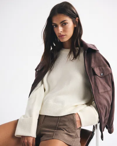 Abercrombie & Fitch The A&f Madeline Crew Sweater In White