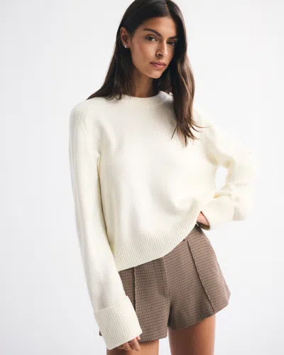 Abercrombie & Fitch The A&f Madeline Crew Sweater In White