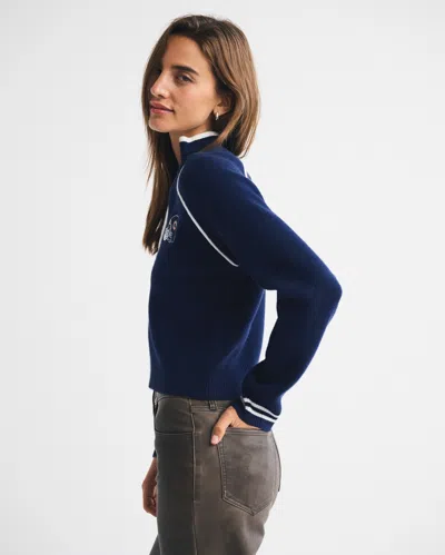 Abercrombie & Fitch Chicago Bears Mockneck Zipper Cardigan In Blue