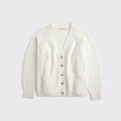 Abercrombie & Fitch Dad V-neck Cardigan In White