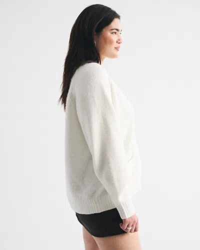 Abercrombie & Fitch Dad V-neck Cardigan In White