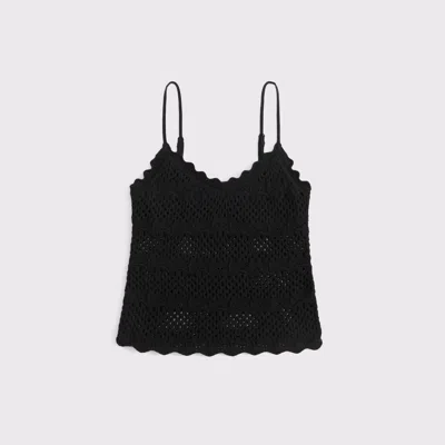 Abercrombie & Fitch Crochet-style V-neck Cami In Black
