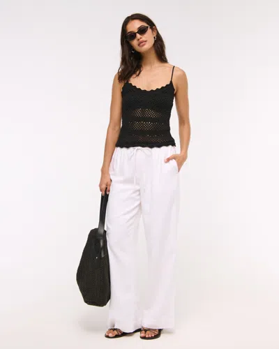 Abercrombie & Fitch Crochet-style V-neck Cami In Black