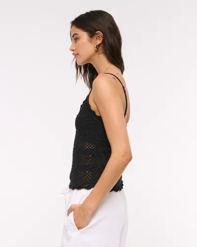 Abercrombie & Fitch Crochet-style V-neck Cami In Black
