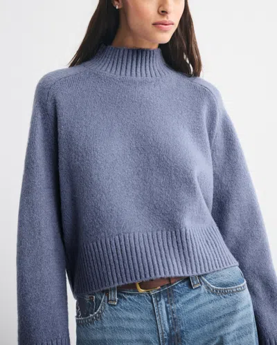 Abercrombie & Fitch Easy Mockneck Sweater In Blue