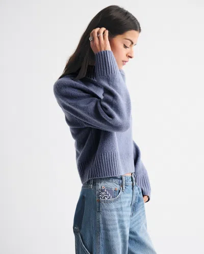 Abercrombie & Fitch Easy Mockneck Sweater In Blue