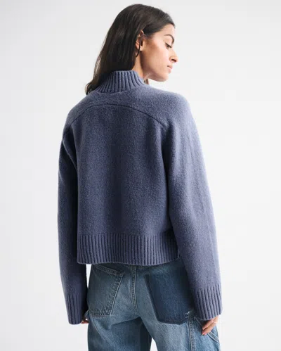 Abercrombie & Fitch Easy Mockneck Sweater In Blue