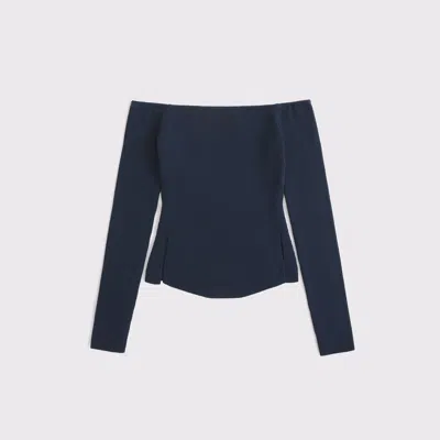 Abercrombie & Fitch Off-the-shoulder Sweater In Purple