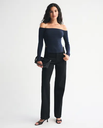 Abercrombie & Fitch Off-the-shoulder Sweater In Purple