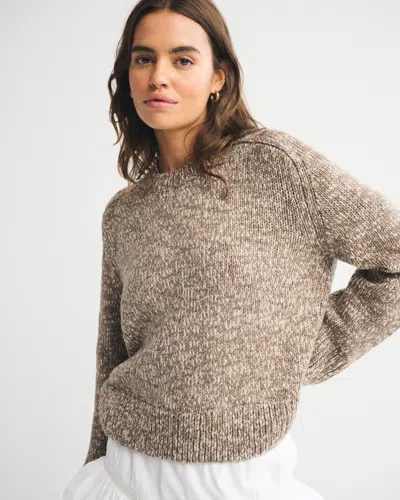 Abercrombie & Fitch The A&f Madeline Marled Crew Sweater In Brown