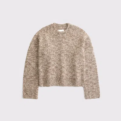 Abercrombie & Fitch The A&f Madeline Marled Crew Sweater In Brown